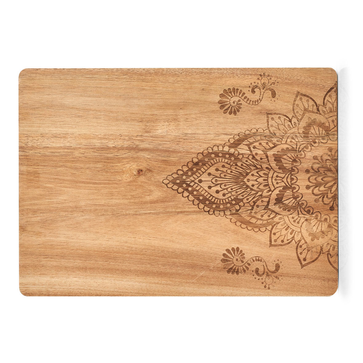 Premium Acacia Wood Cutting Board with Oriental Print - Round & Rectangle Serving Board for Sushi, Cheese, and Charcuterie - Perfect for Kitchen, Dining, and Entertaining