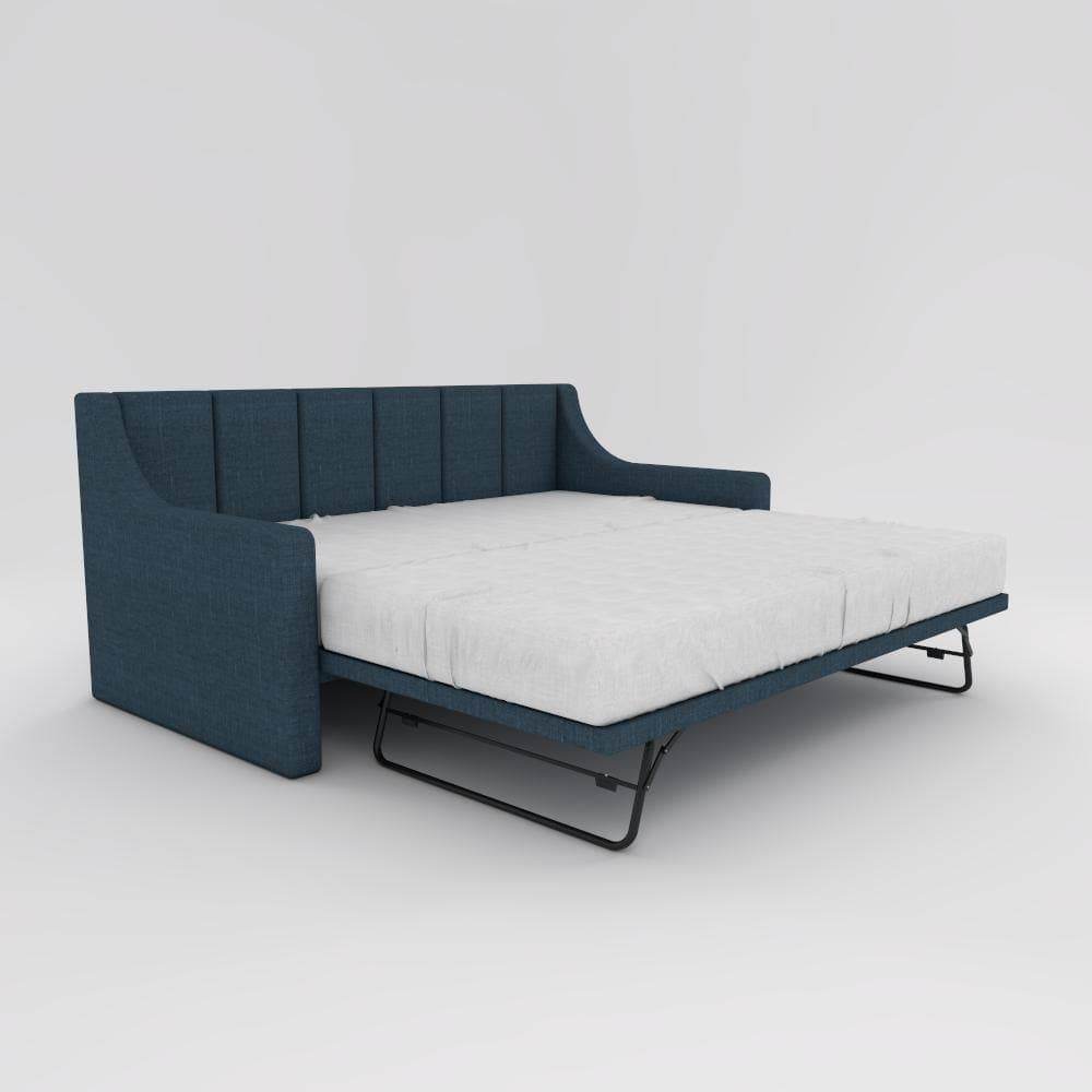 Meredith 3-in-1 Convertible Daybed with Pull-Out Trundle - Water Repellent Fabric Sofa Bed Frame for Guest Room, Dorm & Small Space Living