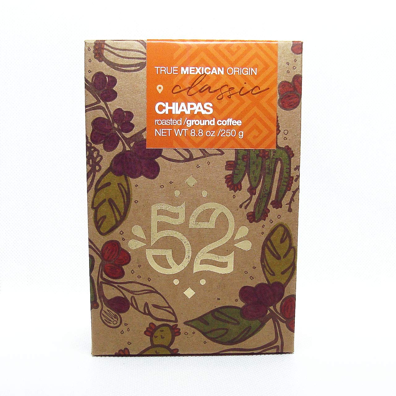Premium Artisan Mexican Coffee - 52 CLASSIC Ground Coffee from Chiapas | Rich Flavor for Home Brewing, Office Use & Gifts