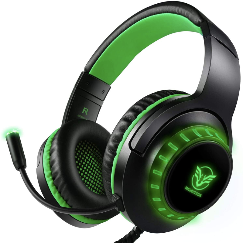 Masacegon Pacrate H11 Gaming Headset - Noise Cancelling, Stereo Sound, Comfortable Ear Cushions - Perfect for PC, PS5, Xbox & Streaming