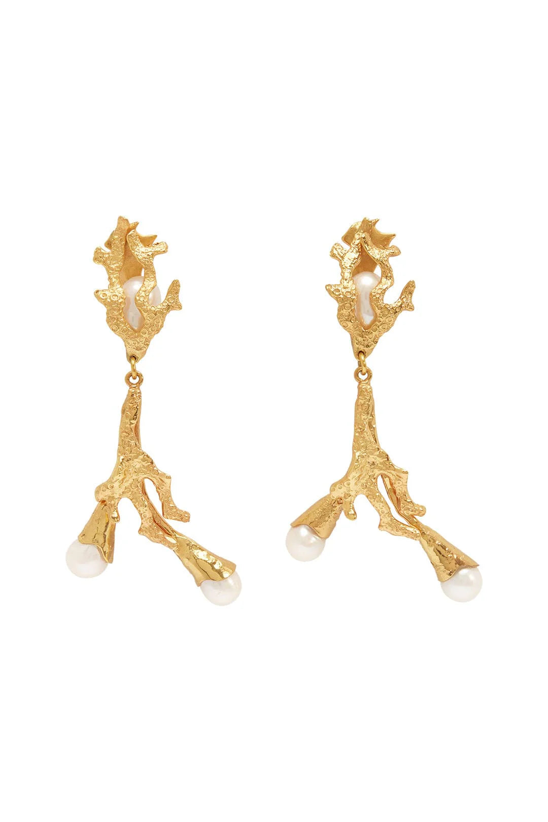 Exquisite Coral Pearl Earrings for Women - Elegant Dangle Statement Jewelry for Parties, Weddings & Special Occasions