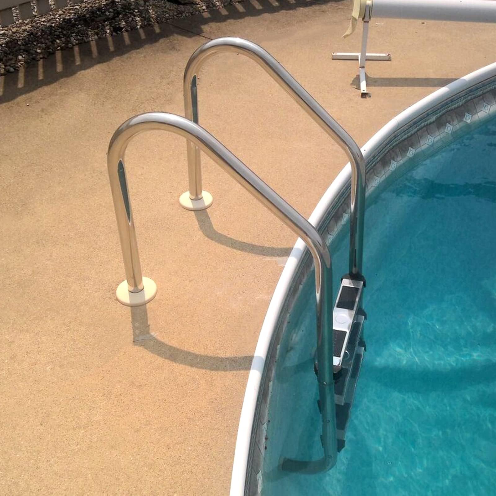 HECASA 3-Step Stainless Steel Swimming Pool Ladder with Anti-Slip Pads - 300LB Weight Capacity for In-Ground Pools - Easy Assembly & Safe Climbing - Indoor/Outdoor Use - Perfect for Backyard, Community, and Vacation Home Pools