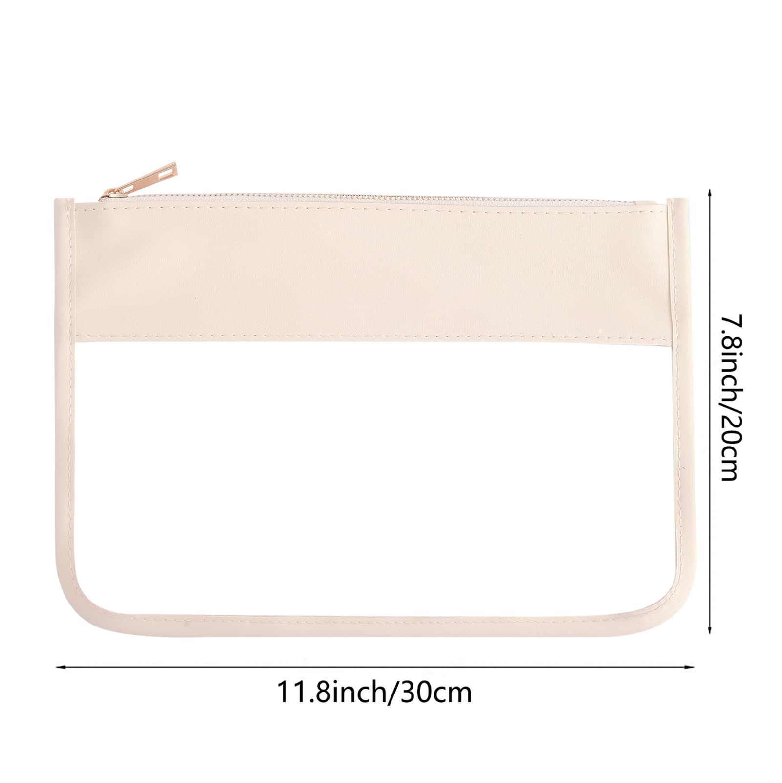 Waterproof Clear Makeup Bag for Women - Travel Cosmetic Organizer for Toiletries & DIY Chenille Letters