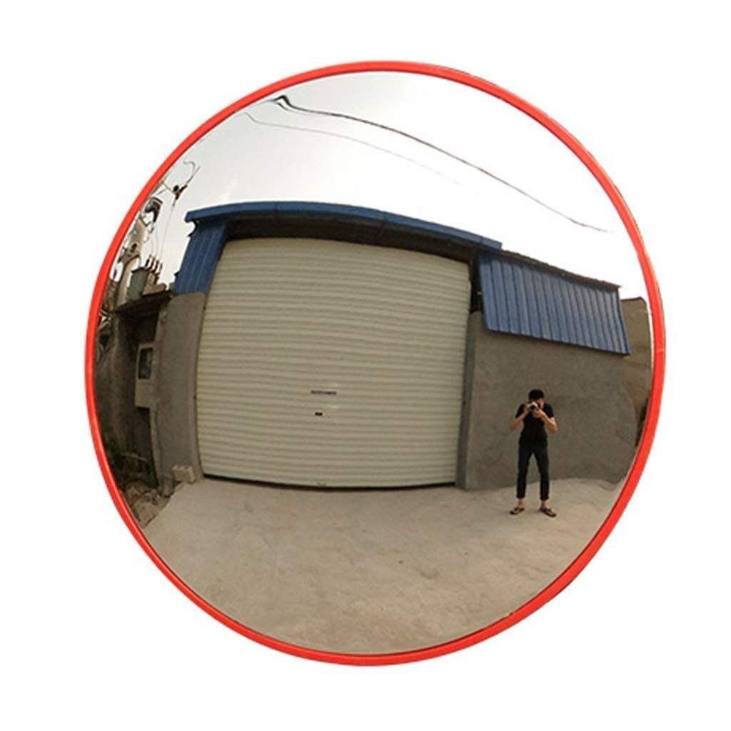 FXLYMR 45cm Convex Safety Mirror - Wide Angle Traffic & Driveway Mirror, Orange Anti-Theft Design for Garage, Parking Lot & Outdoor Use - Enhanced Road Visibility for Safer Driving & Pedestrian Safety
