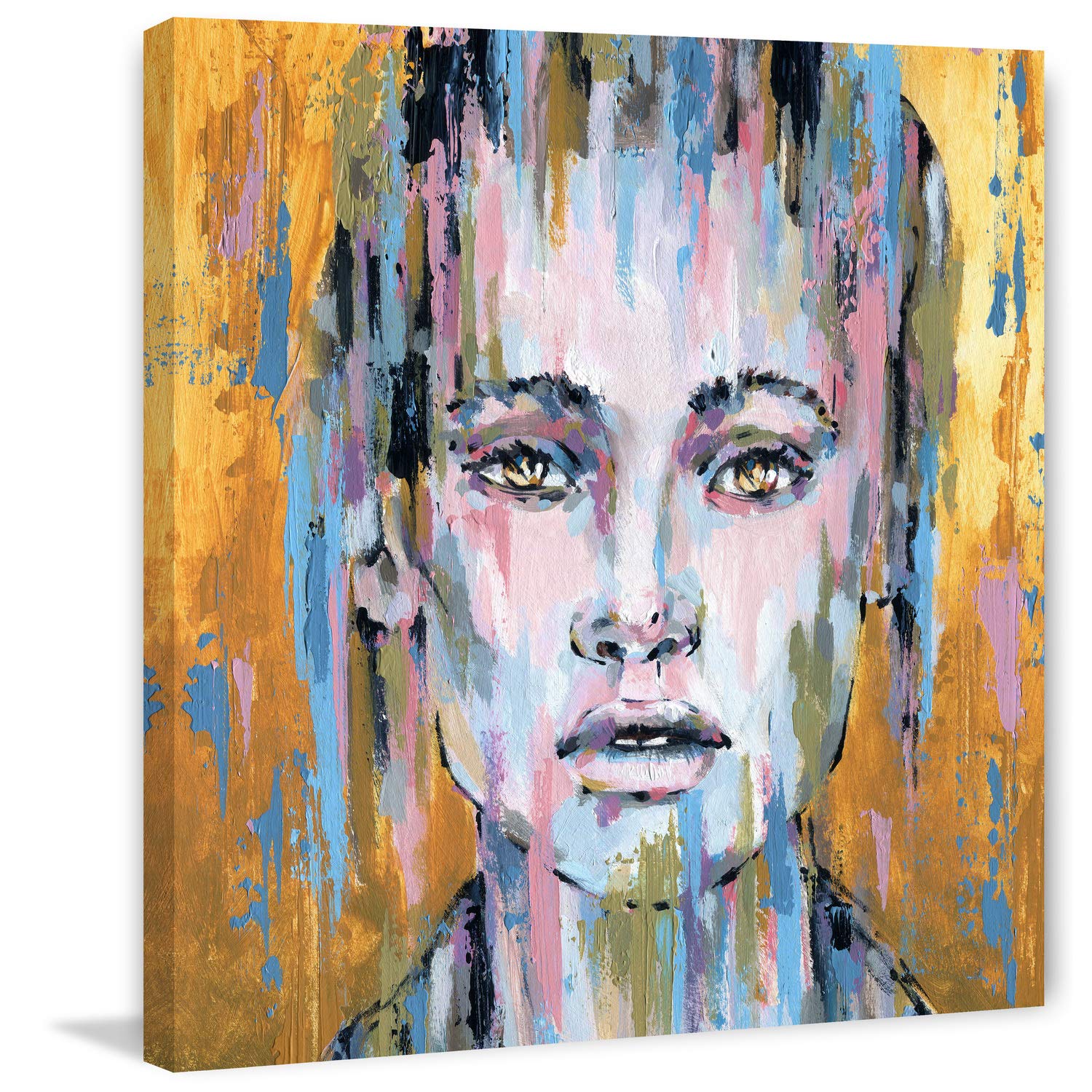 Marmont Hill Poker Face Art Print on Wrapped Canvas 18x18 - Modern Wall Decor for Living Room, Bedroom & Office