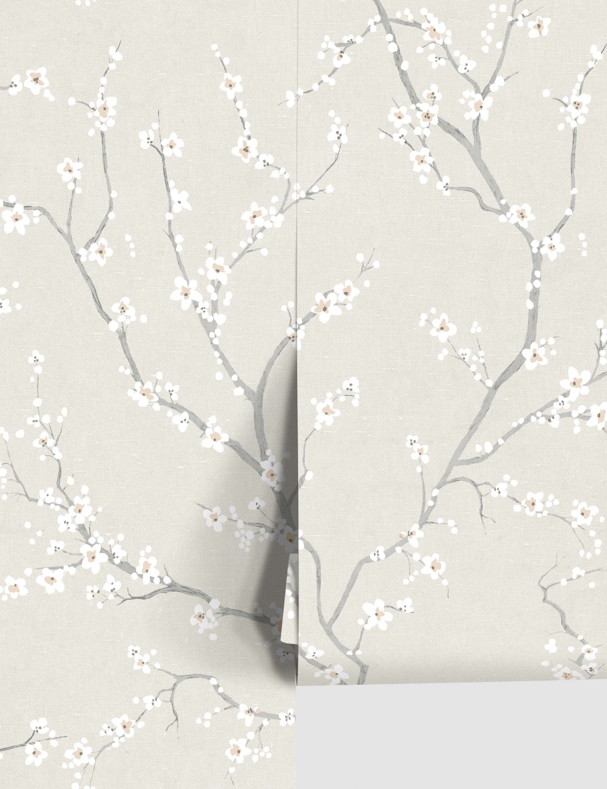 Cherry Blossom Peel and Stick Wallpaper - Self-Adhesive Removable Floral Wall Decor for Bedroom, Living Room, and Office - Easy DIY Home Renovation Solution