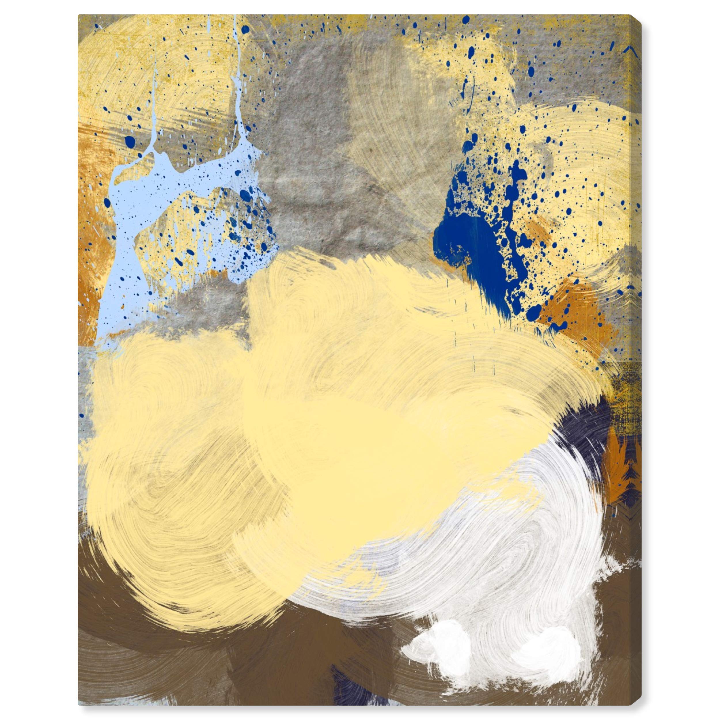 Abstract Wall Art Canvas Print 'Number 8' - 13x16 Inch Yellow & Brown Modern Home Decor - Perfect for Living Room, Bedroom or Office Decoration