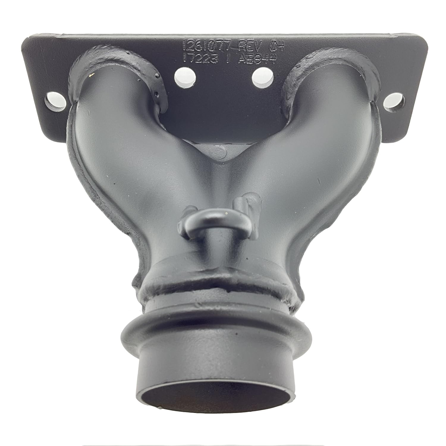 Genuine OEM Polaris ATV Manifold 1261077-489 - High Temperature Powder Coated Black Twin Exhaust Manifold for Off-Road Vehicles & ATV Performance Upgrades