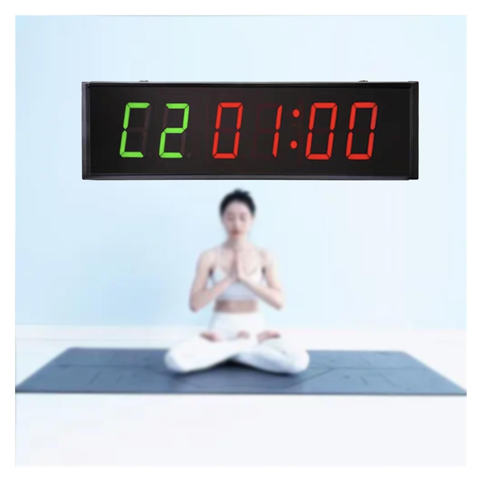 GeRRit 3 Inch Wall Mounted Programmable Countdown Timer - LED Gym Stopwatch Clock with Interval Function (Blue, 2.3 Inch) - Perfect for Workouts, Boxing, HIIT & Home Fitness Training
