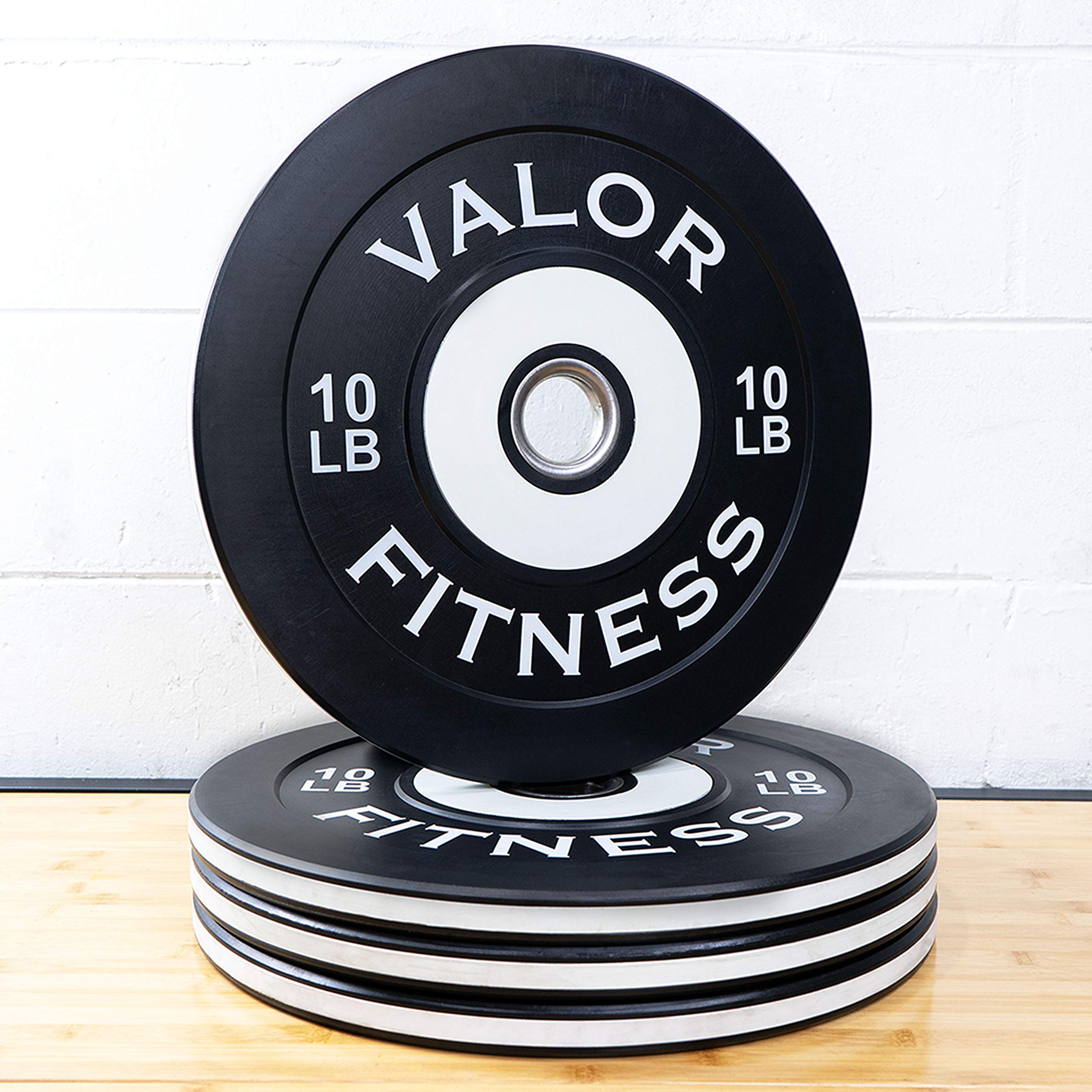 Valor Fitness Olympic Bumper Plates - Weight Lifting, Strength Training & CrossFit Equipment (Pairs/Singles/Sets) - Perfect for Home Gym, Cross Training & Functional Fitness Workouts