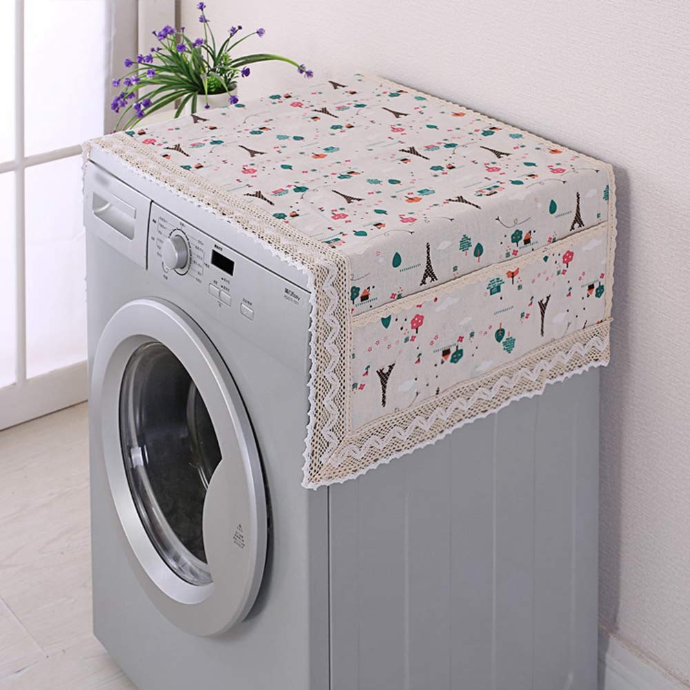 Ochine Floral Microwave Oven Cover - Dust & Oil Proof Kitchen Appliance Protector with 2 Storage Organizer Bags - Perfect for Home, Dorm & Office Use