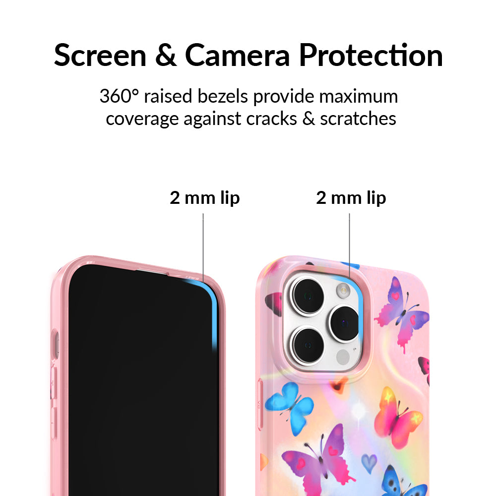 Aura Butterfly iPhone Case - Elegant Floral Design Protective Cover for iPhone 12/13/14/15 Pro Max - Perfect for Everyday Use, Travel & Special Occasions