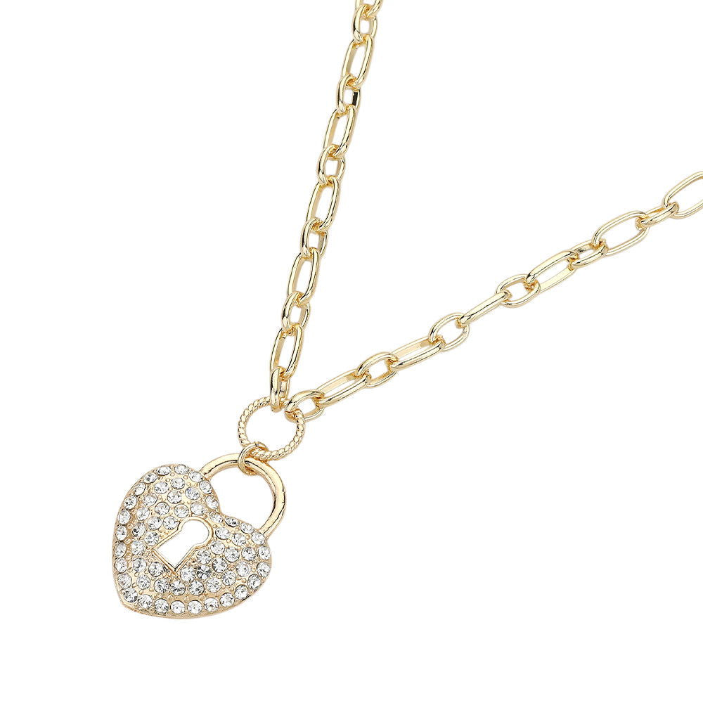 14K Gold Heart Lock Pendant Necklace for Women - Elegant Valentine's Day Gift, Romantic Jewelry for Anniversary & Couple's Love Lock