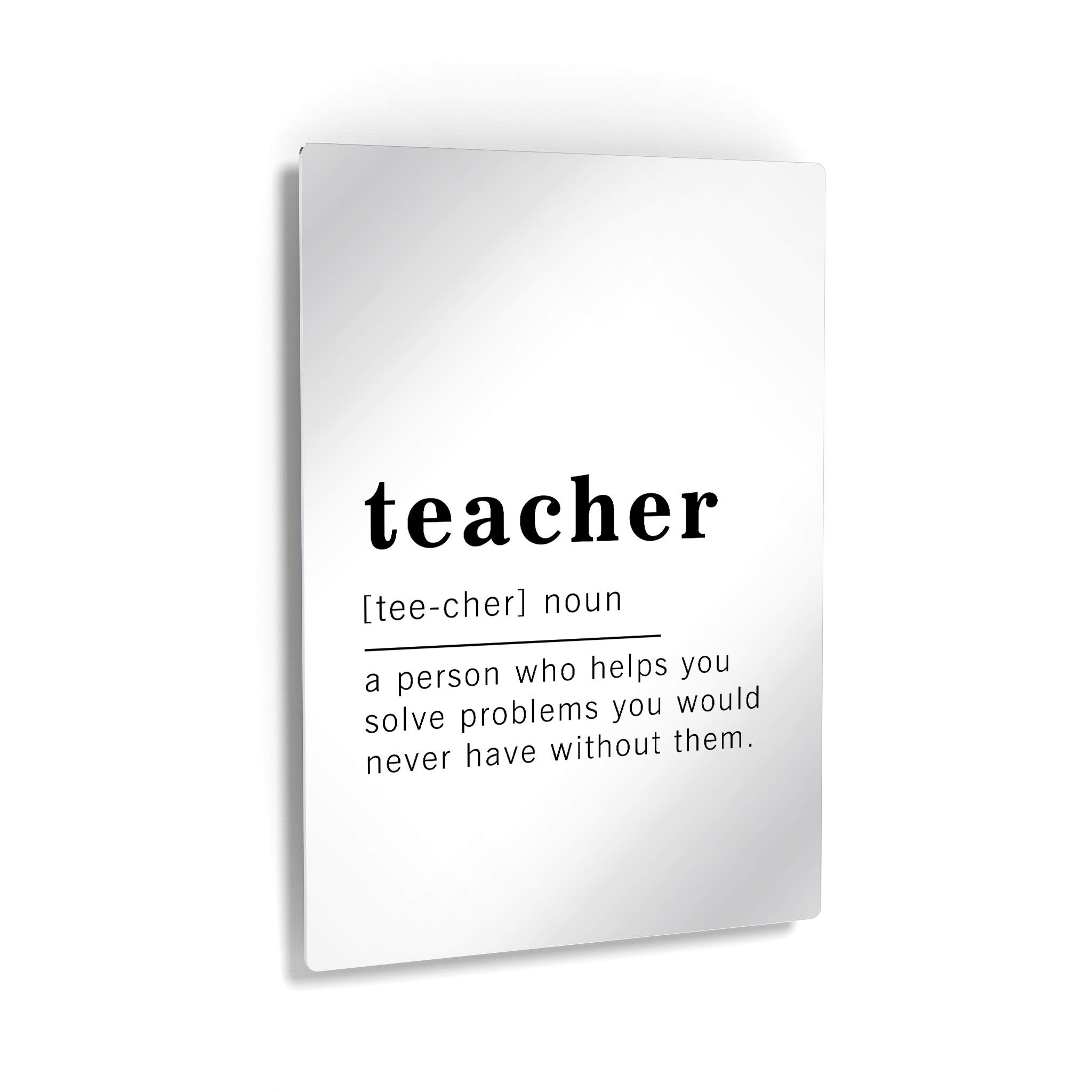 Funny Noun Dictionary Definition of Teacher Metal Print - Inspirational Quote Sign for Office, Living Room, Bedroom & Bathroom - Wall Art Home Decor Ready to Hang (30x20 Inches, Made in USA) - Perfect Gift for Educators & Teacher Appreciation