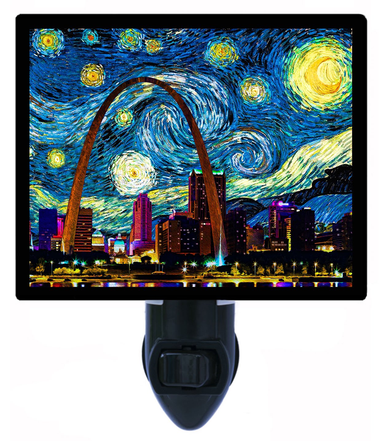 Van Gogh Starry Night LED Night Light - St. Louis Inspired Decorative Bedside Lamp for Kids & Adults | Perfect for Nursery, Bedroom, Hallway & Bathroom Nightlight