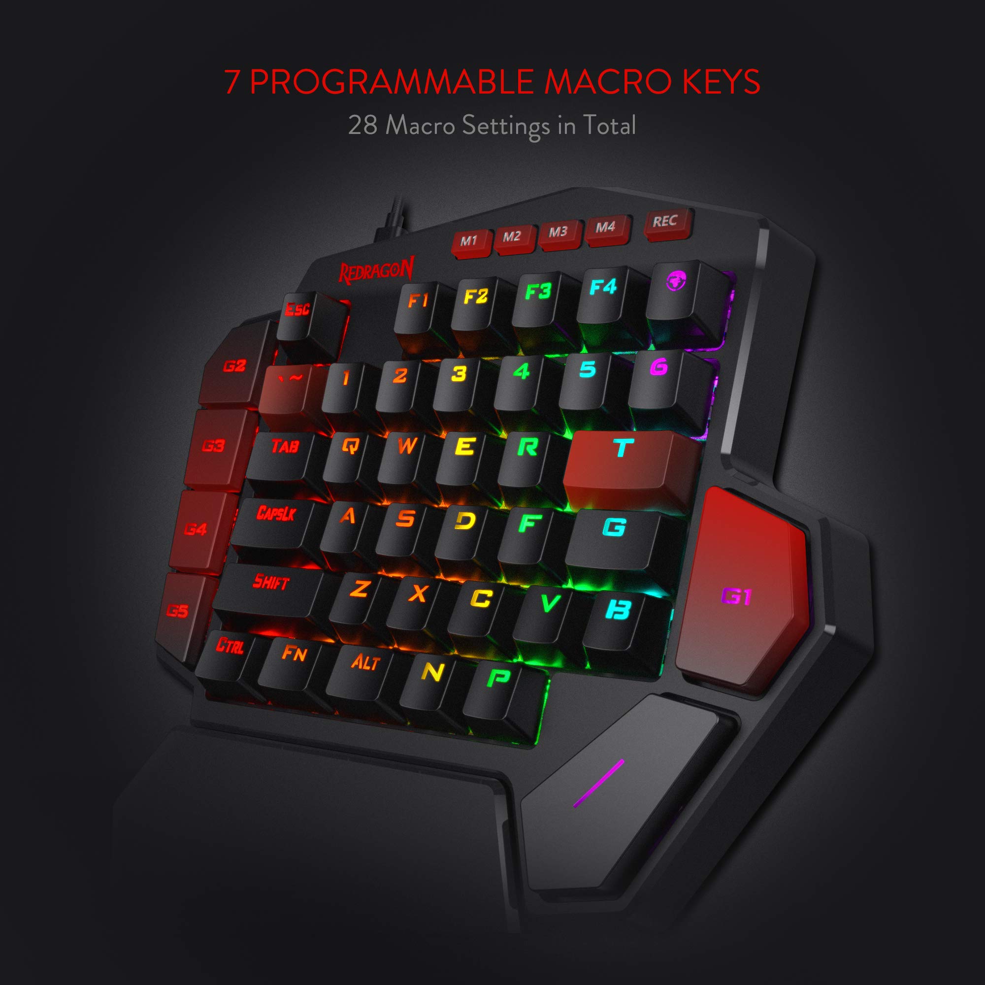 Redragon K585 RGB Mechanical Gaming Keypad - 42 Keys, Red Switch for Fast Typing & Gaming