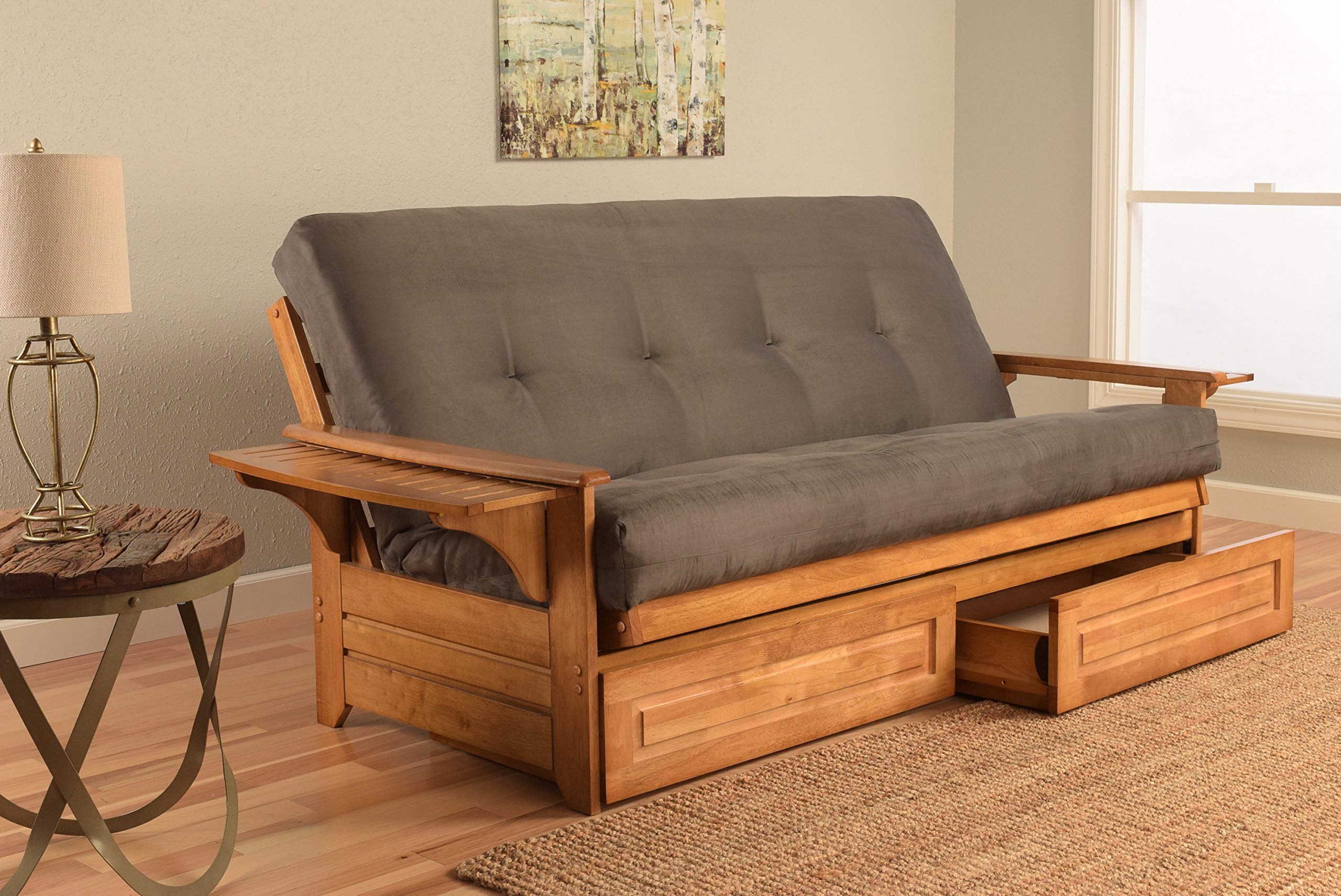Lakefront Complete Futon Set with Drawers, Frame & 8