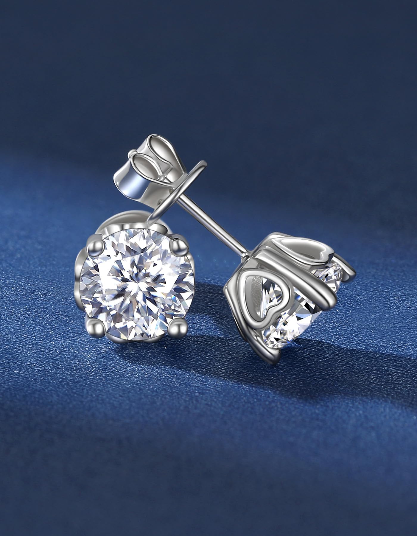 MomentWish D Color VVS1 Simulated Diamond 925 Sterling Silver Stud Earrings for Women - Elegant Birthday & Valentine's Day Gift - Perfect for Weddings, Anniversaries, and Special Occasions