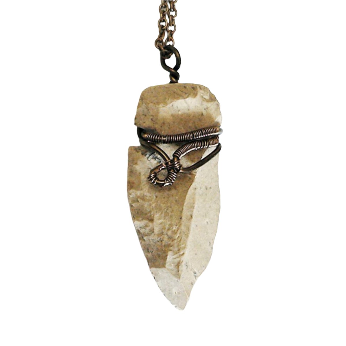 Original Flint Arrowhead Necklace - Handcrafted Antique Bronze Wire Pendant Jewelry for Men & Women | Perfect for Outdoor Enthusiasts, Nature Lovers & Unique Gift Giving