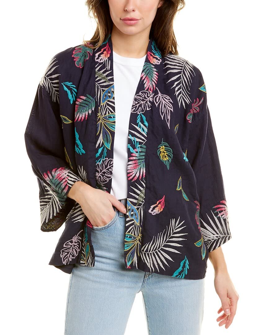 JWLA By Johnny Was Women's Long Sleeve Blouse - Elegant Floral Print Boho Top for Casual Wear & Office Outfits