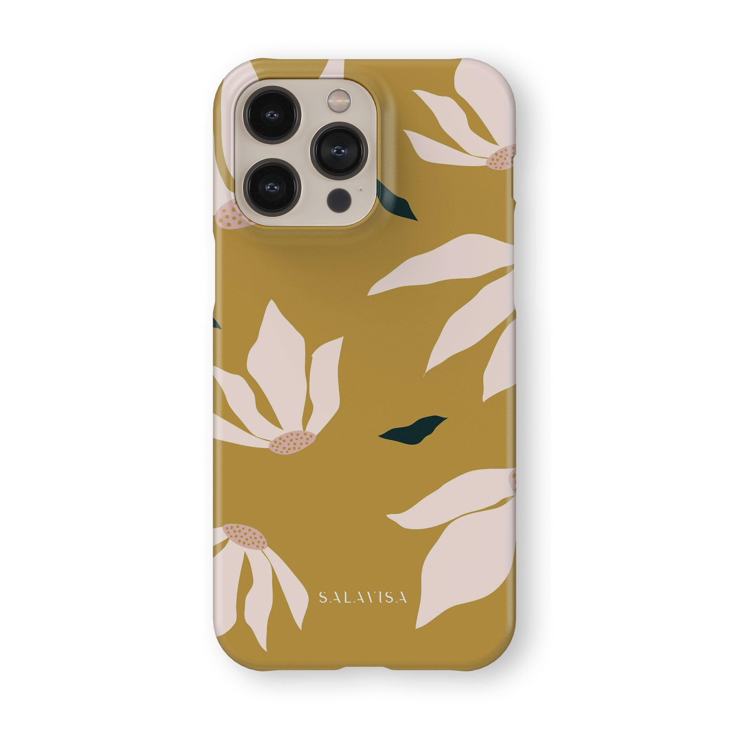 Burnt Yellow Floral Design Phone Case - Shockproof & Slim Protective Cover for iPhone 15/14/13/12/11 Pro Max XR XS - Perfect for Everyday Use, Travel & Outdoor Activities