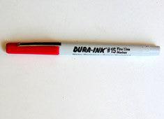 Fine Bullet Tip #15 Marker - Black or Red (Pack of 6) - Ideal for Art, Calligraphy, and Detailed Sketching
