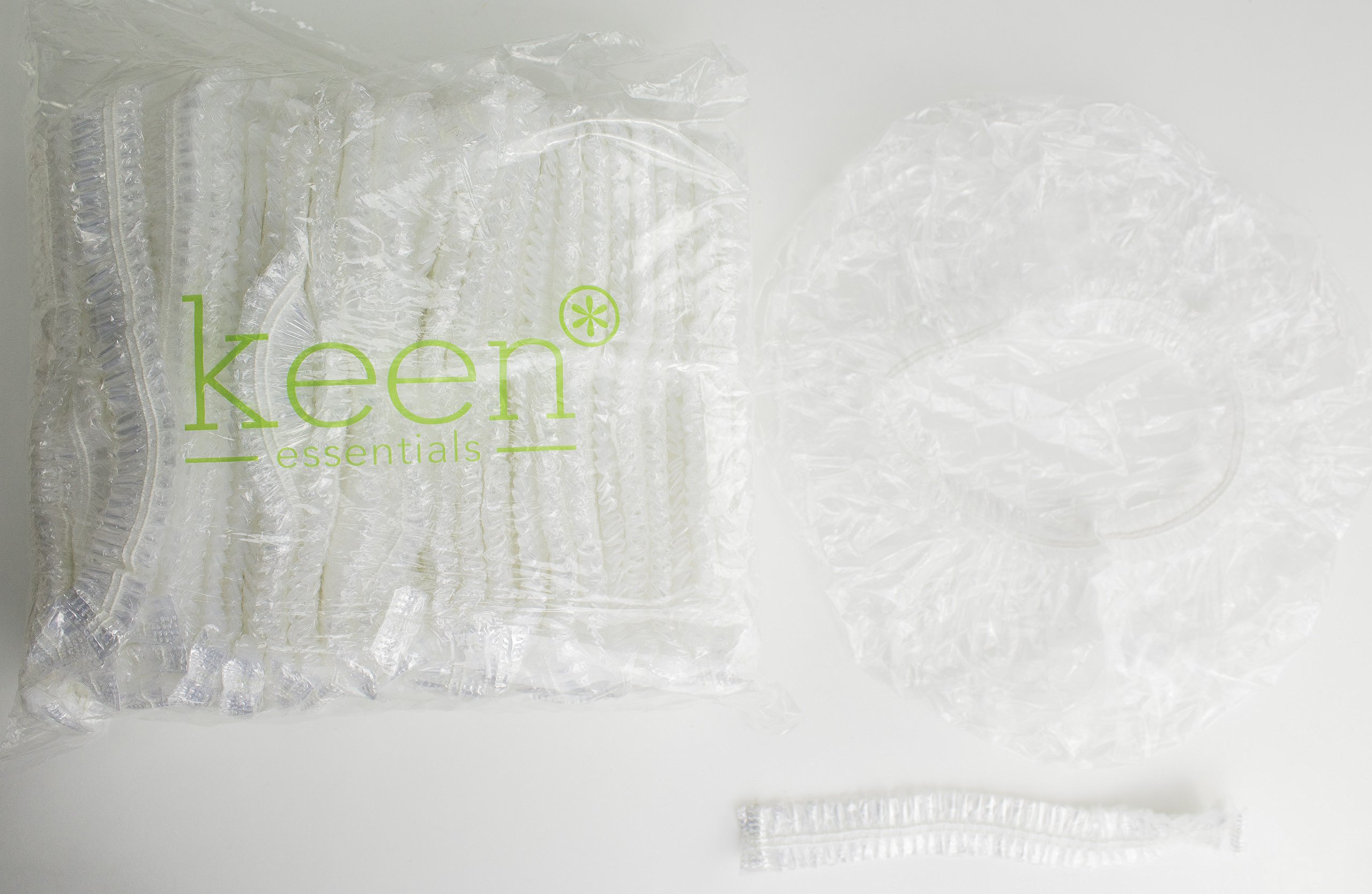 **KEEN Disposable Shower Caps - 1000 pcs per Carton (Clear Plastic Hair Caps for Salon, Spa, Travel & Home Use)**