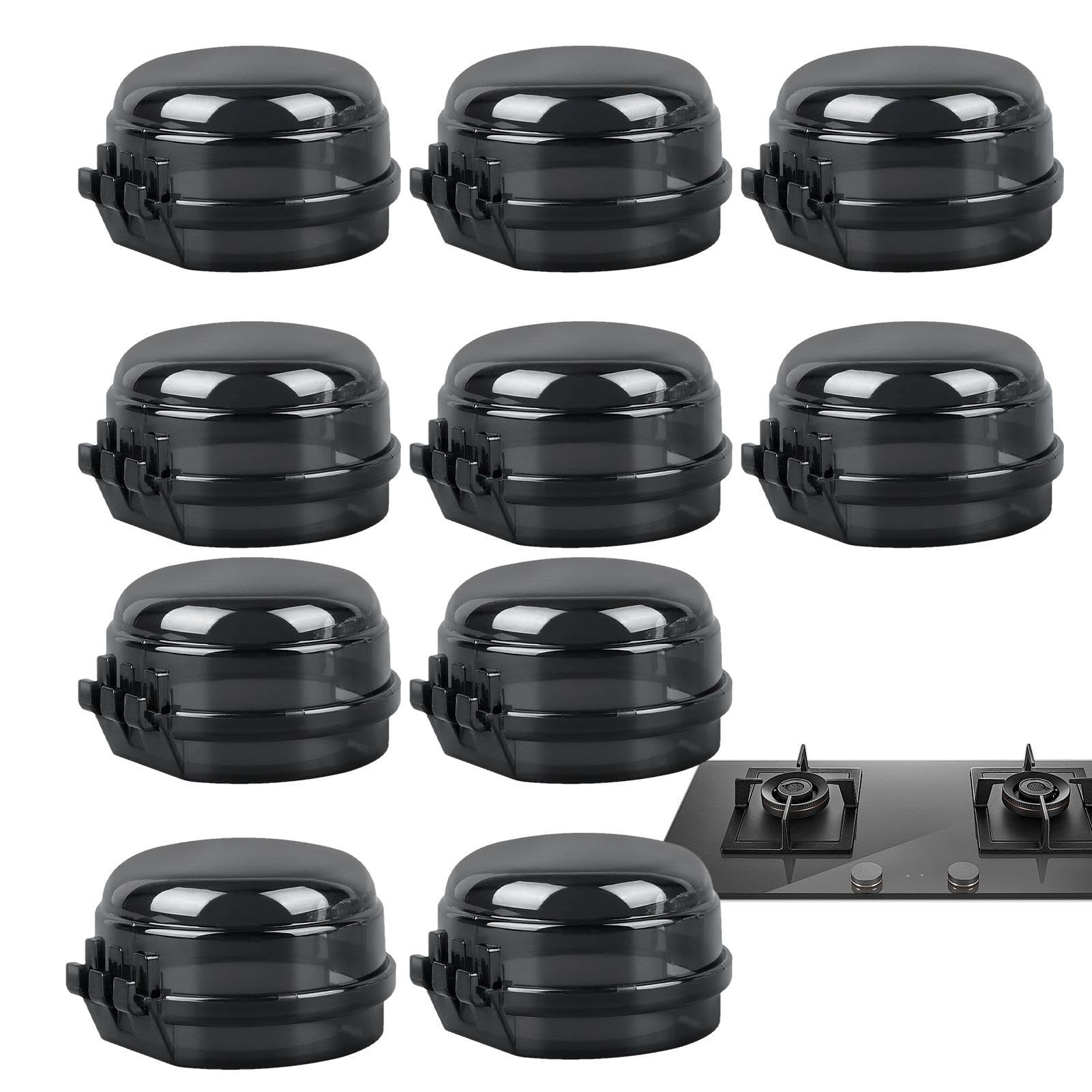 Child Safety Oven Knob Covers - Clear Stove Lock Covers for Kitchen Range, Baby Proofing Stove Knob Protectors for Toddler Safety | Perfect for Homes with Young Kids & Childcare Centers