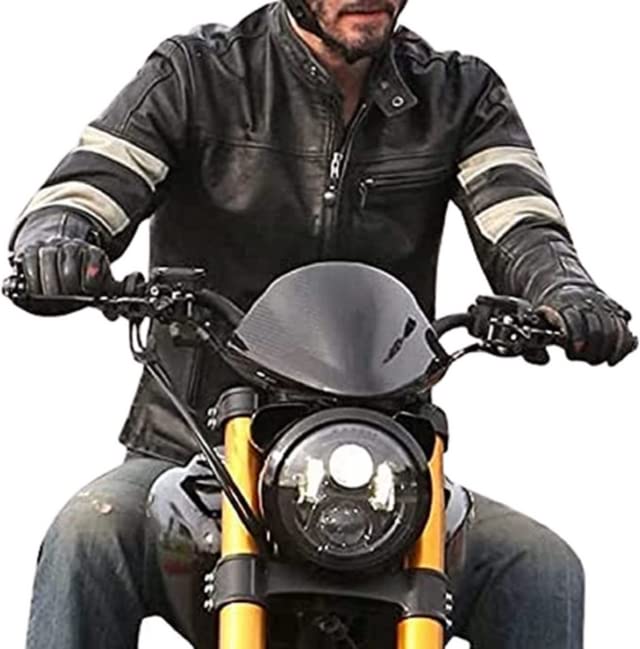 Keanu Reeves Black Retro Motorcycle Jacket - Genuine Lambskin Leather Biker Jacket for Men | Perfect for Riding, Cosplay & Fashion Outfits