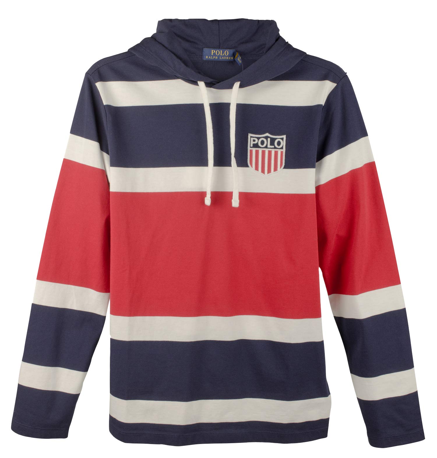 POLO RALPH LAUREN Men's Hooded Chariots Graphic T-Shirt - French Navy Multi Color - XS Size - Casual Streetwear for Everyday Wear & Gym