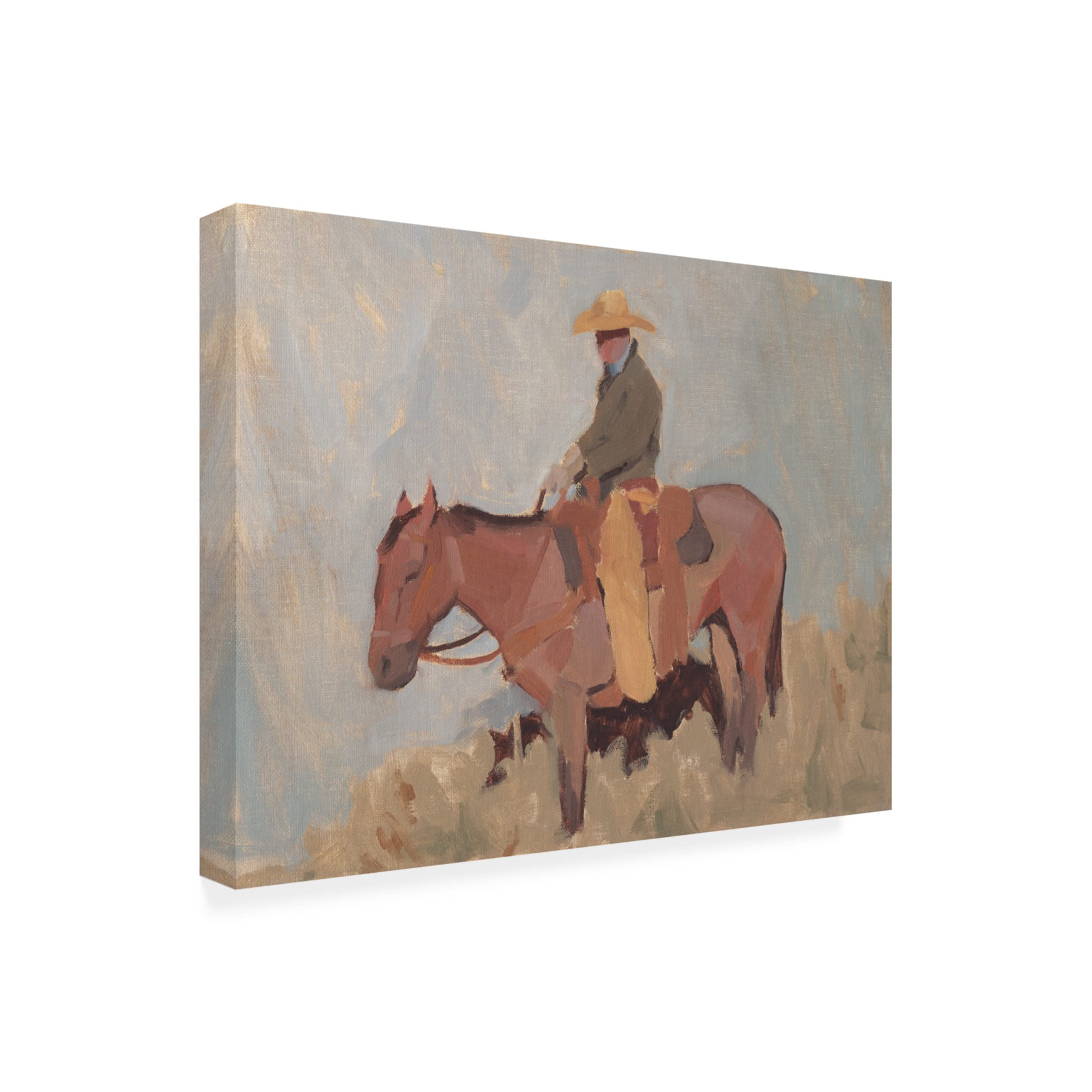 Jacob Green 'Ranch Hand II' Western Cowboy Canvas Wall Art - Premium Trademark Fine Art Print for Living Room, Office & Western Home Decor