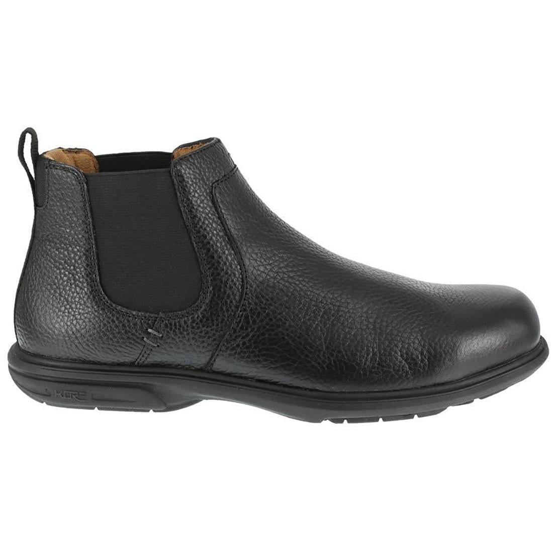 Loedin Steel Toe Pull On Chelsea Work Boots for Men - Black Safety Shoes for Construction & Industrial Work | Slip Resistant & Comfortable