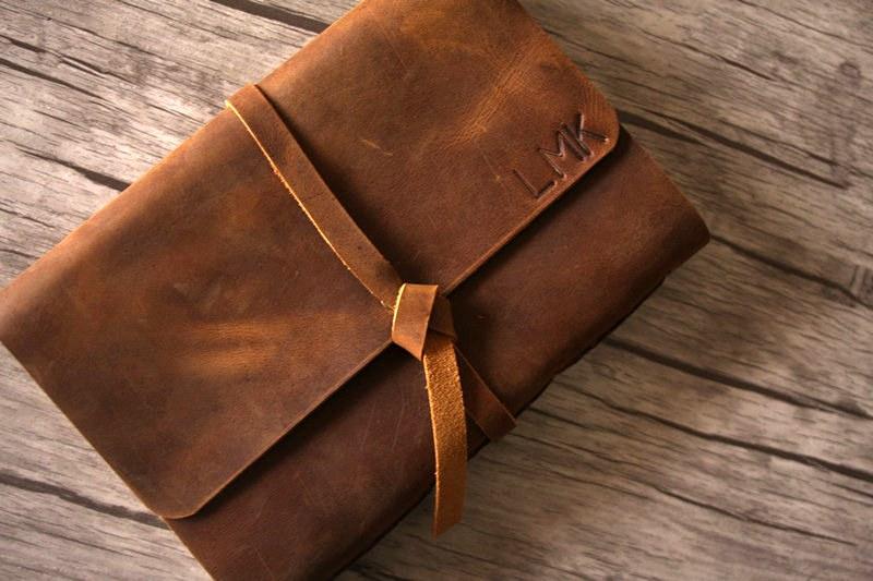 Embossed Brown Leather Retirement Guest Book - Elegant Keepsake for Retirement Parties, Signing Ceremonies & Memorable Events