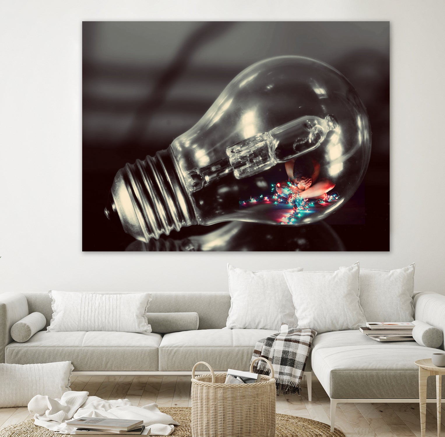 Be The Light - Inspirational LED Wall Art for Home & Office Decor | Perfect for Living Room, Bedroom, and Workspace