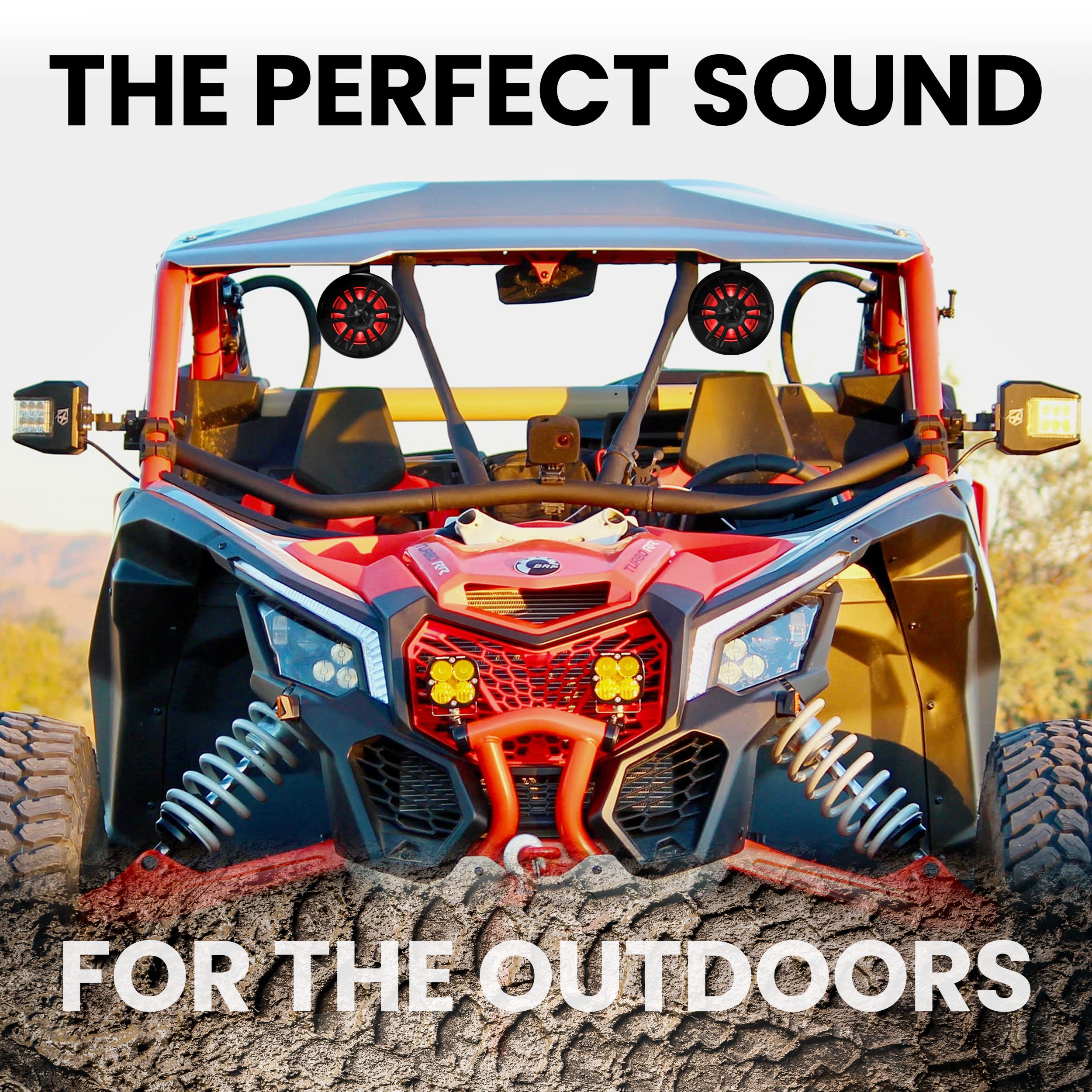 BOSS Audio MRWT40RGB 4 Inch Marine Wake Tower Speakers - Waterproof IPX5 Rated, 2-Way Full Range Audio with Multicolor LED Lights (Pair) - Perfect for Boats, Jet Skis & Outdoor Water Sports