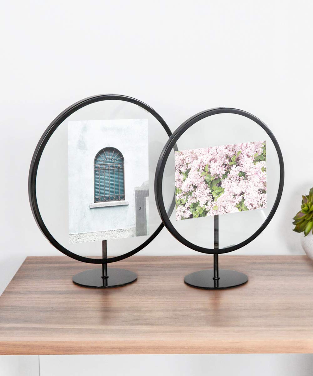 Umbra Infinity Floating Picture Frame - 4x6 Black Photo Display for Desk or Wall - Perfect for Home, Office Decor & Gift Giving