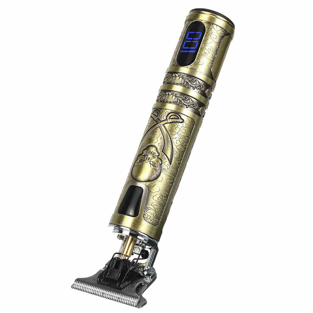 Drumstone Professional Hair Trimmer for Men - Buddha & Dragon Style Adjustable Blade Clipper & Shaver - Retro Oil Head Close Cut Precision Machine for Home Barbering & Grooming