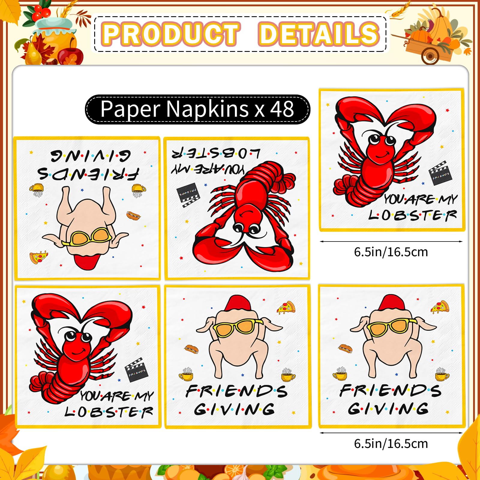 48Pcs Friends TV Show Themed Party Napkins - Decorations for Friendsgiving, Birthday, and Themed Parties - Perfect for Friends Fans and TV Show Enthusiasts