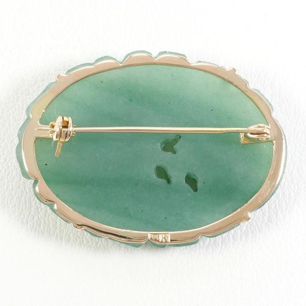 14K Yellow Gold Jade Brooch - Elegant Vintage Jade Pin for Women, Perfect for Weddings, Parties & Special Occasions