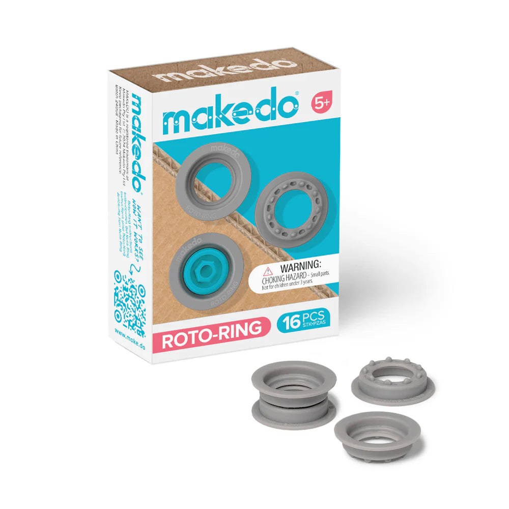 Makedo ROTO RING - Reusable Plastic Connectors for DIY Cardboard Projects | Perfect for STEM Education, Kids Crafts & Creative Building at Home or School