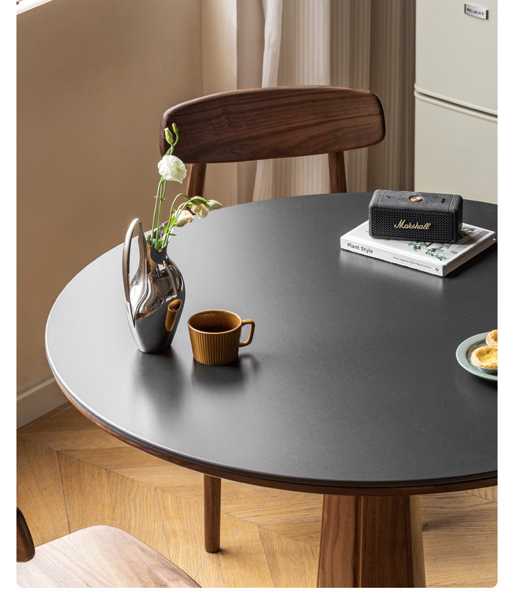 Premium Black Walnut Solid Wood Round Dining Table - 42 Inch Natural Wood Kitchen Table for 4-6 People - Perfect for Dining Rooms, Kitchens, and Open Concept Living Spaces
