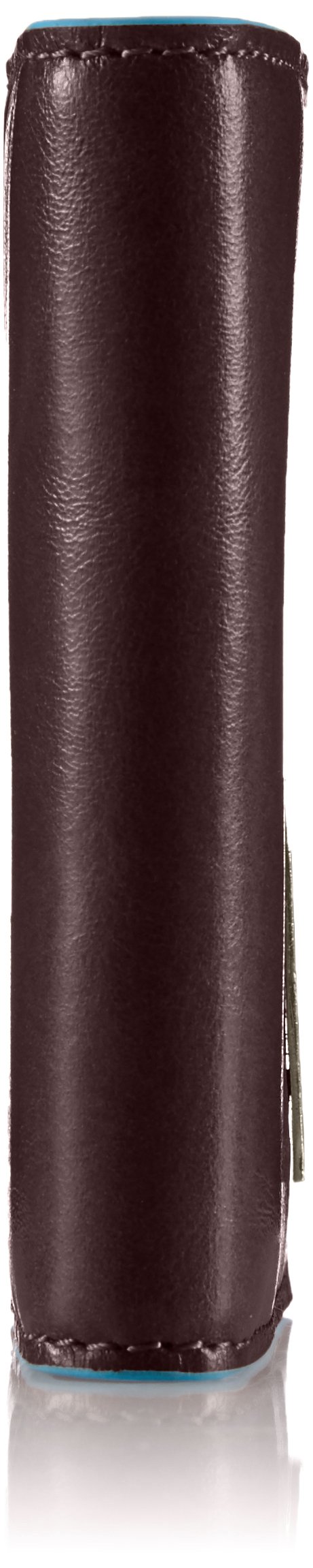 Piquadro Genuine Leather 6-Ring Key Holder - Premium Mahogany Keychain Organizer for Home, Office & Travel - Compact & Durable Key Ring Case for Men & Women
