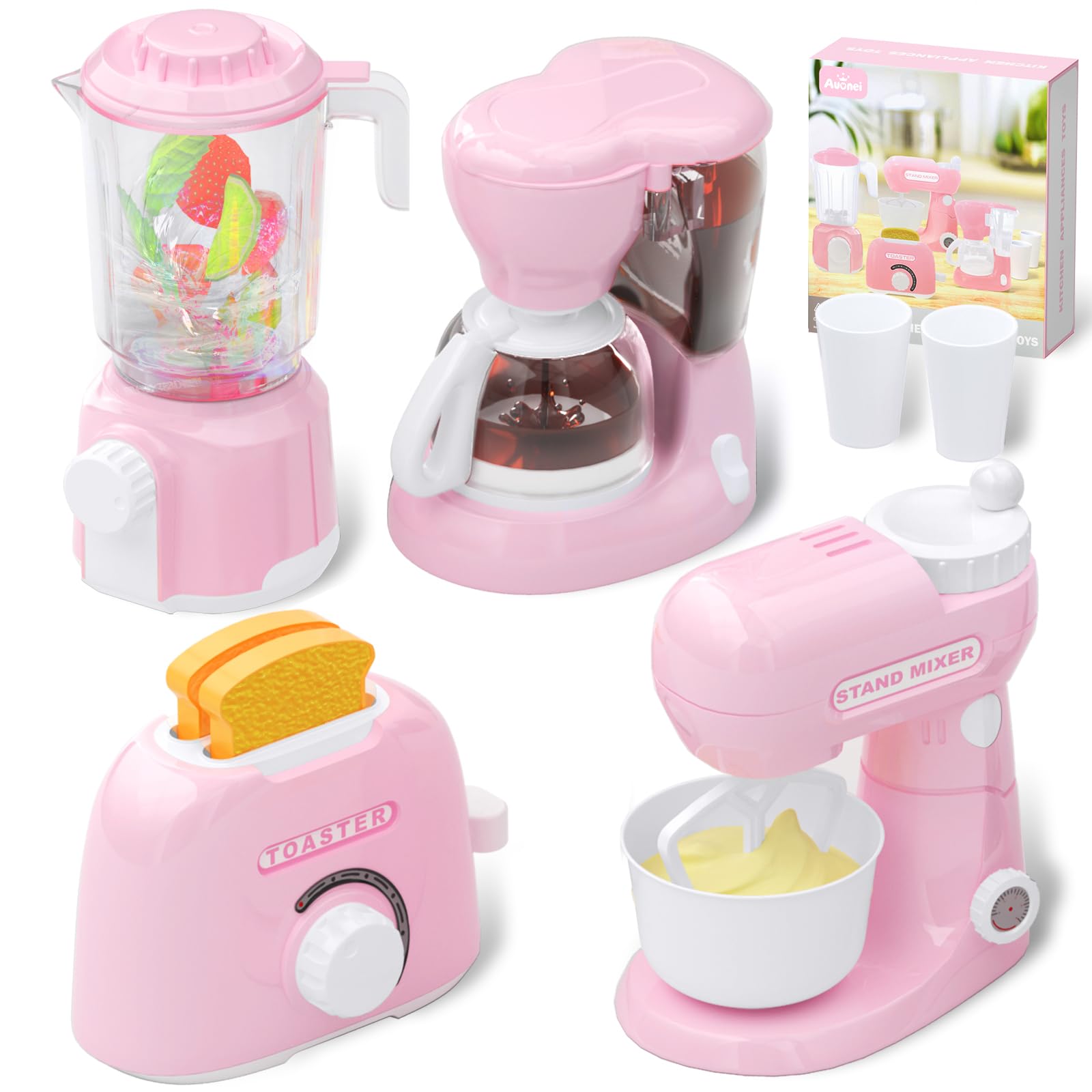**Best Kids Toy Kitchen Set - Pretend Play Kitchen Appliances with Blender, Coffee Maker, Mixer & Toaster - Educational Toys for Girls & Boys Ages 4-8 - Perfect for Role Play, Birthday Gifts & Preschool Learning**