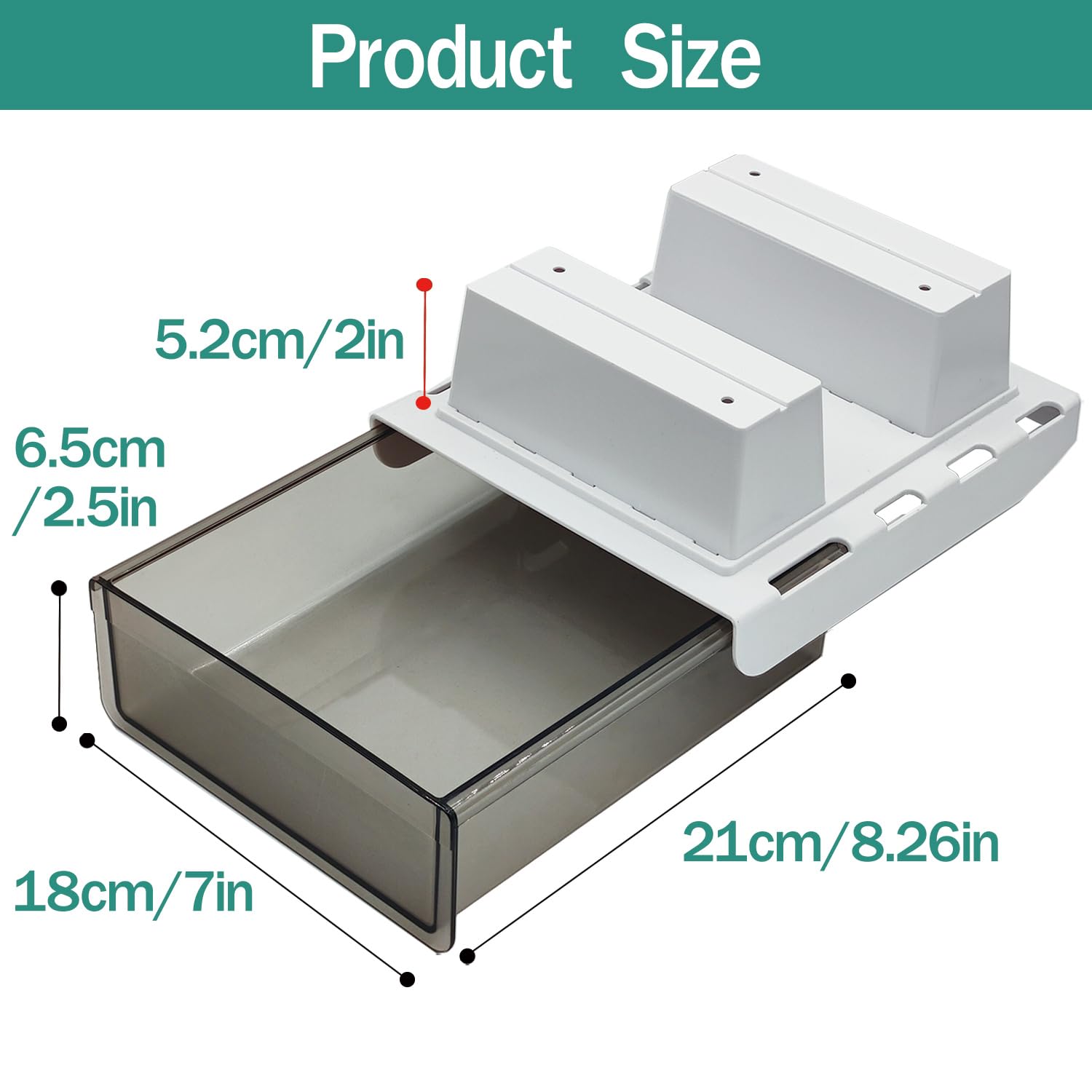 Upgrade Under Desk Drawer with Lip - Attachable Plastic Office Organizer, Hidden Slide-Out Storage Tray for Pens, Pencils & Supplies | Perfect for Home Office, Workspace & Study Desk Organization