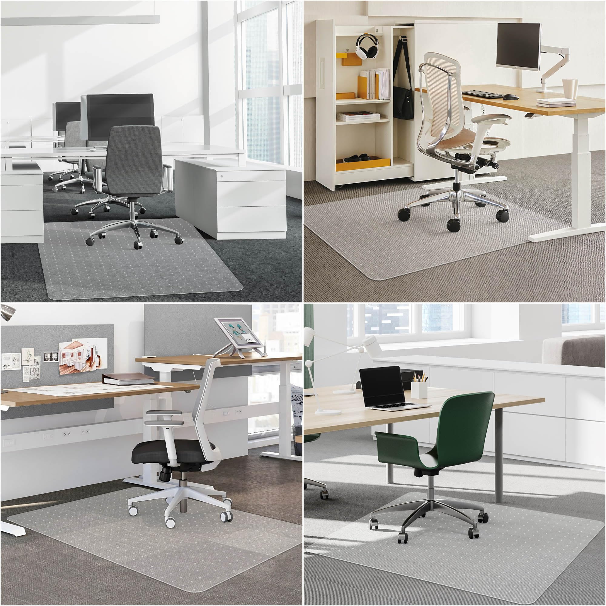 45” x 53” Large Office Chair Mat for Carpet - Heavy Duty Plastic Floor Protector Mat with Easy Glide Rolling | Perfect for Home Office, Computer Desk & Workspace | Protects Carpets from Chair Damage
