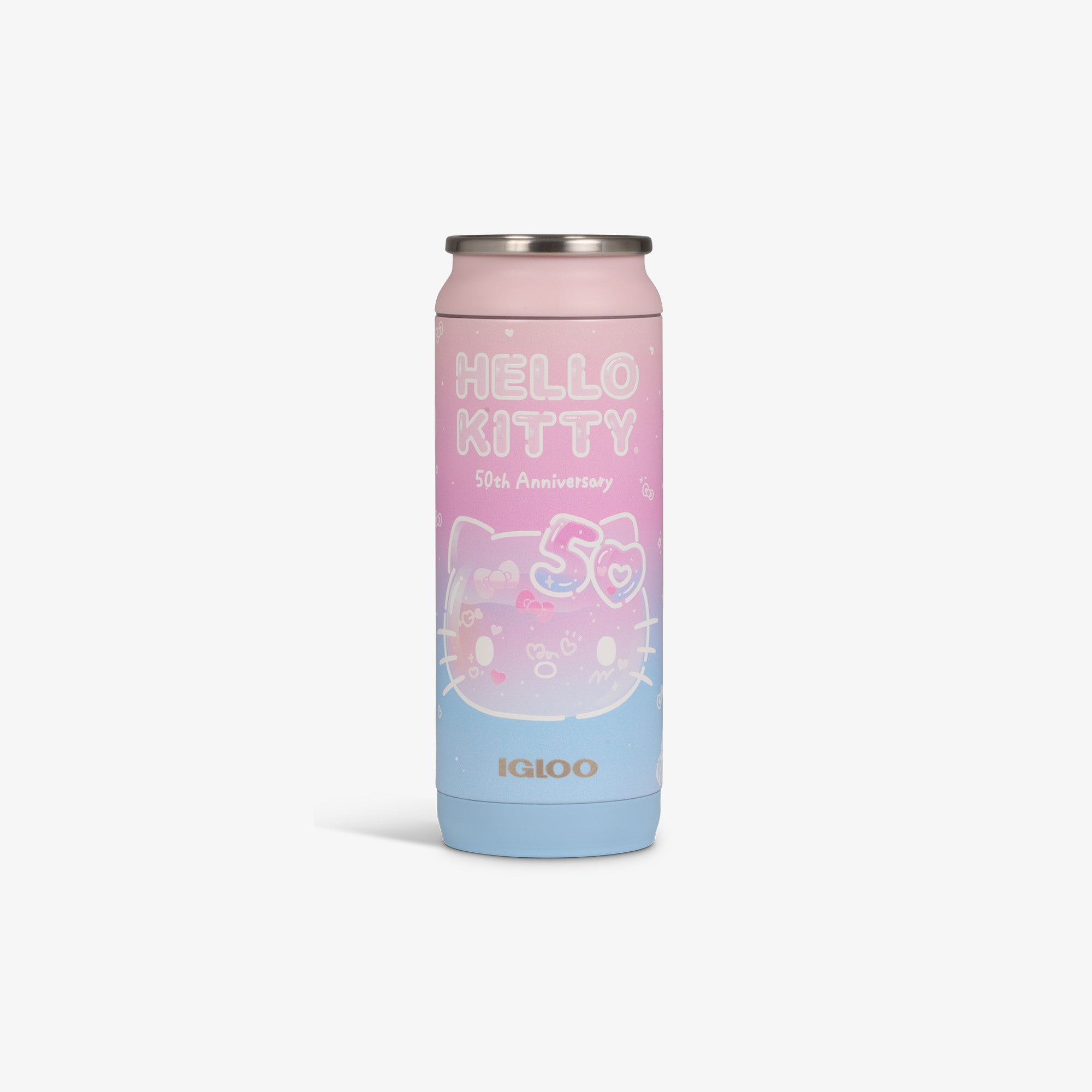 Hello Kitty 50th Anniversary 16oz Stainless Steel Tumbler with Lid and Straw - Cute Kawaii Drinkware for Coffee, Tea & Cold Beverages - Perfect Gift for Girls, Women & Anime Fans