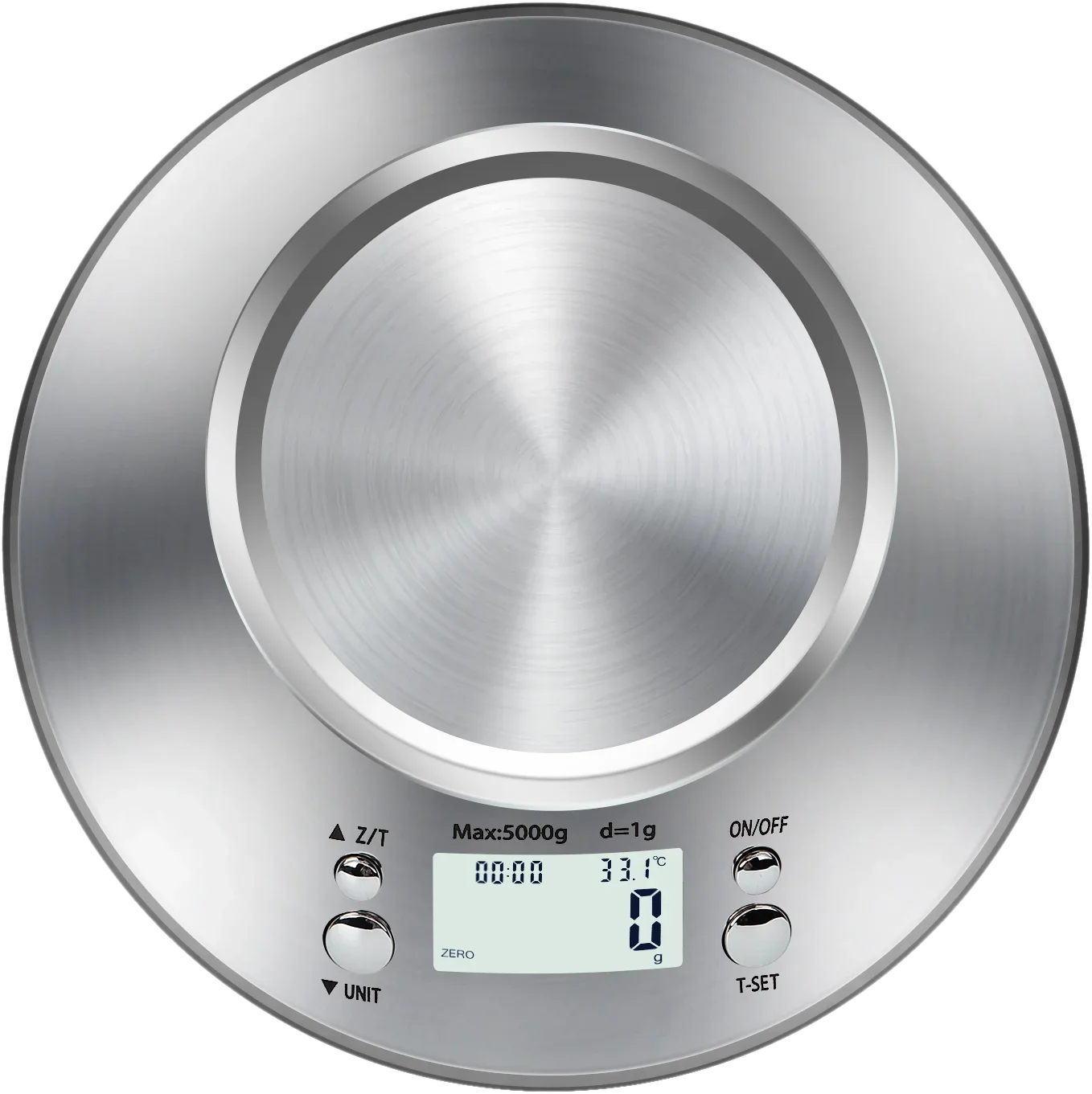 ANYCO Anygleam Digital Stainless Steel Kitchen Scale with Removable Tray - 5kg/11lb Capacity, Precise Measurements for Baking, Cooking & Portion Control (Silver) - Perfect for Home Chefs & Meal Prep