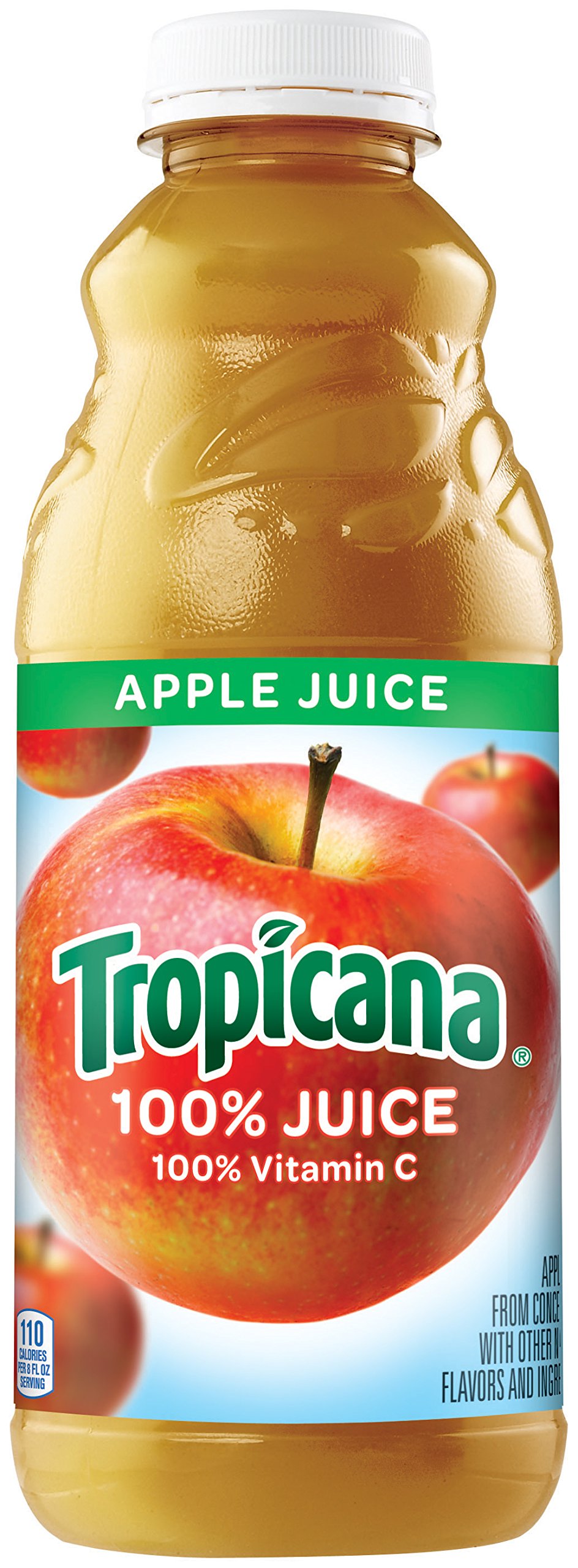 Tropicana 100% Pure Apple Juice, 32 oz Bottles (Pack of 12) | No Sugar Added, Vitamin C Rich | Perfect for Breakfast, Lunch Boxes & Family Gatherings