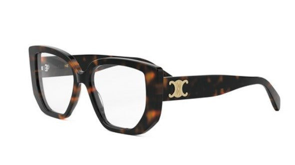 Celine TRIOMPHE CL50146I 052 Shiny Dark Havana Butterfly Women's Eyeglasses - Fashionable Designer Glasses for Women, UV Protection, Lightweight Frame - Perfect for Work, Reading & Everyday Wear