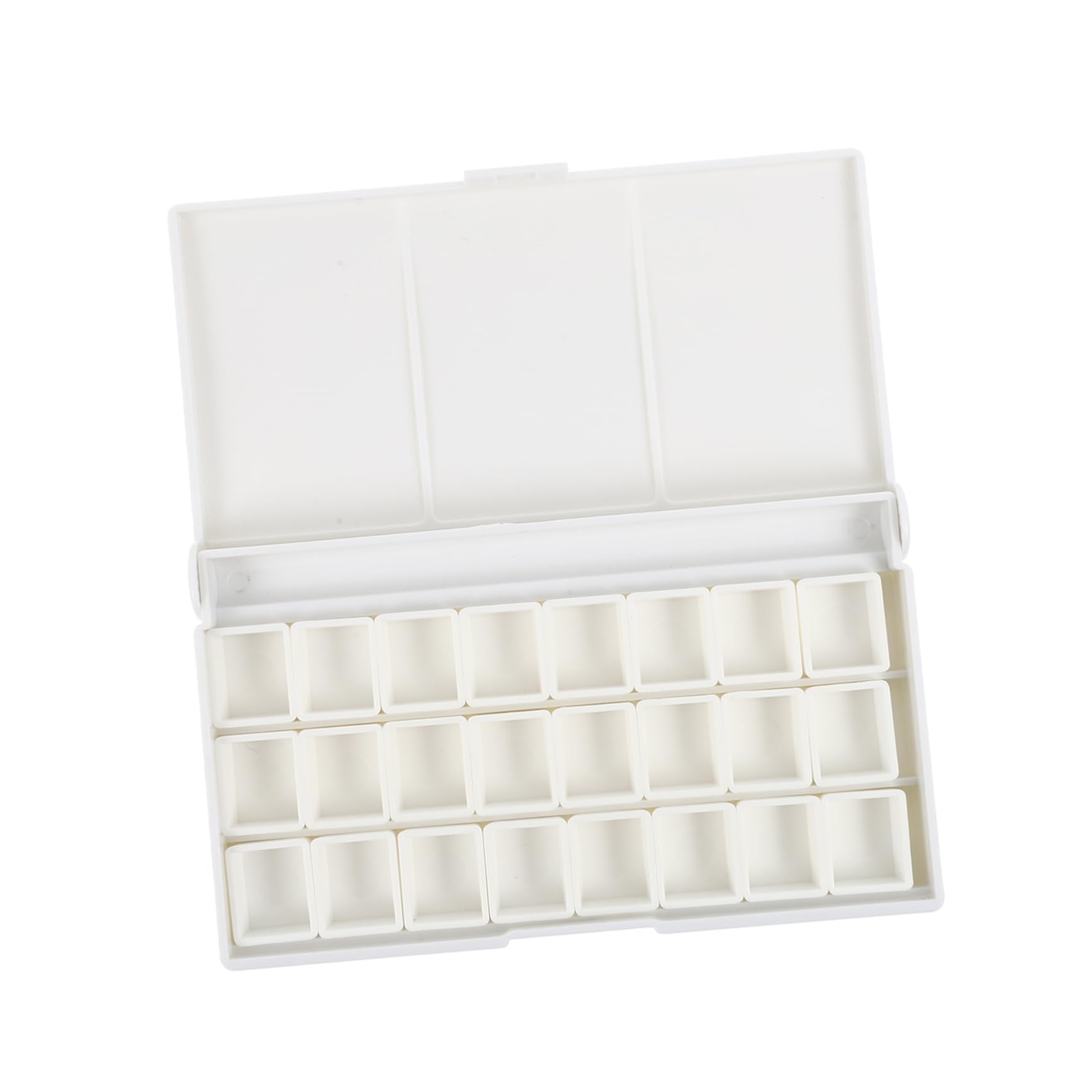 Empty Plastic Paint Palette Box - Artist Watercolor & Gouache Mixing Tray with White Paint Board for Studio, Classroom & Outdoor Painting